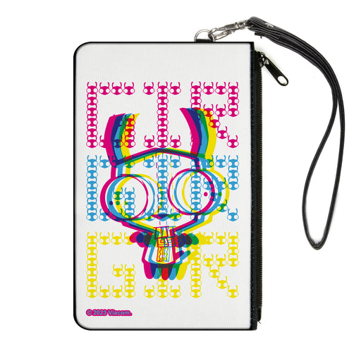 Canvas Zipper Wallet - LARGE - Invader Zim GIR Pose and Face Typography White/Multi Color Canvas Zipper Wallets Nickelodeon   