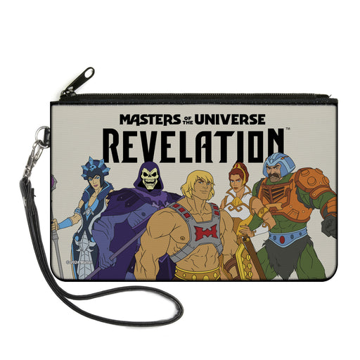 Canvas Zipper Wallet - LARGE - MASTERS OF THE UNIVERSE REVELATION Group Pose and Title Logo White/Black Canvas Zipper Wallets Mattel