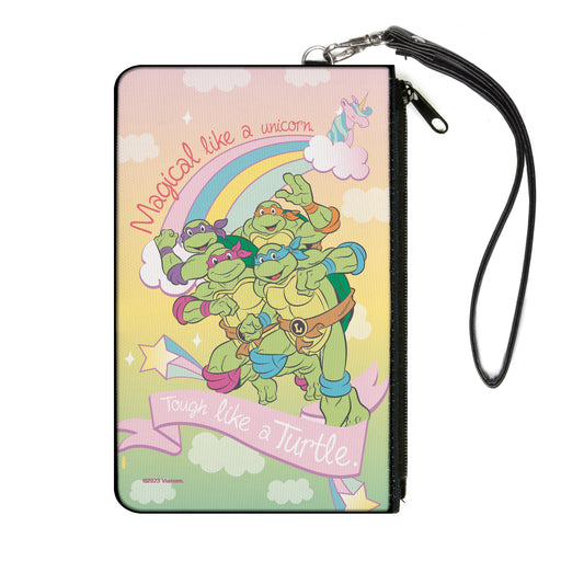 Canvas Zipper Wallet - LARGE - Classic TMNT Turtles Pose19 MAGICAL LIKE A UNICORN-TOUGH LIKE A TURTLE Multi Pastel Canvas Zipper Wallets Nickelodeon   