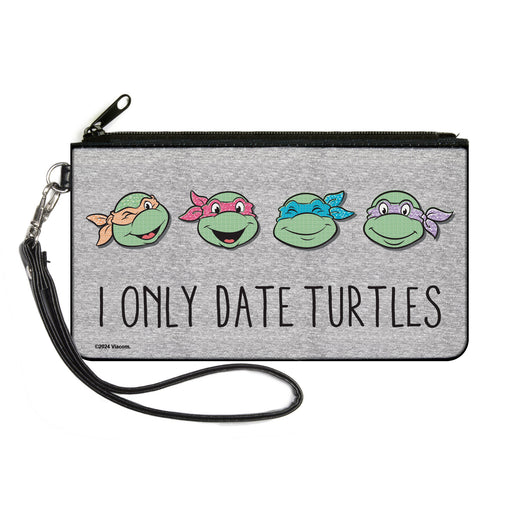 Canvas Zipper Wallet - LARGE - Teenage Mutant Ninja Turtles I ONLY DATE TURTLES Expressions Grays Canvas Zipper Wallets Nickelodeon   