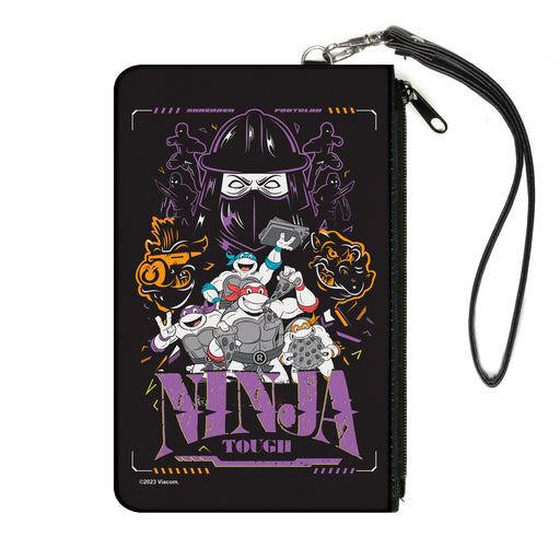 Canvas Zipper Wallet - LARGE - Teenage Mutant Ninja Turtles NINJA TOUGH Group Pose and Enemies Black/Multi Color Canvas Zipper Wallets Nickelodeon   