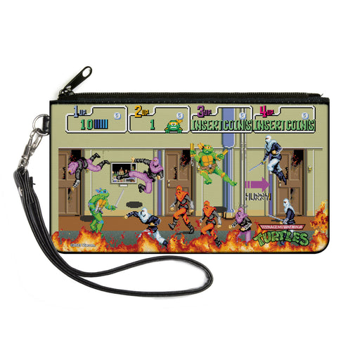 Canvas Zipper Wallet - LARGE - Teenage Mutant Ninja Turtles 8-Bit Video Battle Scene Canvas Zipper Wallets Nickelodeon   