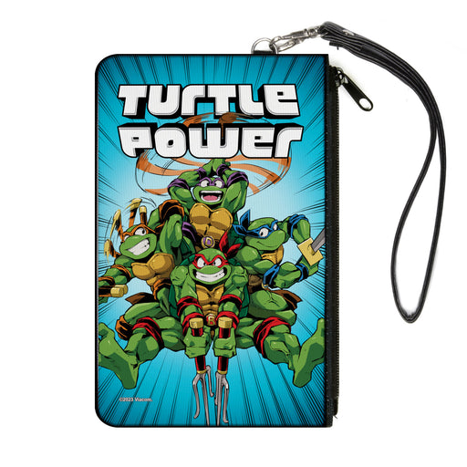 Canvas Zipper Wallet - LARGE - Teenage Mutant Ninja Turtles TURTLE POWER Group Pose Rays Blues Canvas Zipper Wallets Nickelodeon   