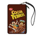Canvas Zipper Wallet - LARGE - COCOA PEBBLES Fred Flintstone and Barney Rubble Cereal Box Replica Brown Canvas Zipper Wallets The Flintstones   