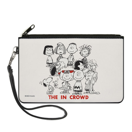 Canvas Zipper Wallet - LARGE - Peanuts Gang THE IN CROWD Group Pose White/Black/Red Canvas Zipper Wallets Peanuts Worldwide LLC   