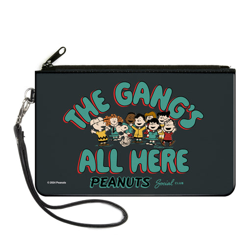 Canvas Zipper Wallet - LARGE - Peanuts Gang THE GANG'S ALL HERE Group Pose Black/Blue Canvas Zipper Wallets Peanuts Worldwide LLC   