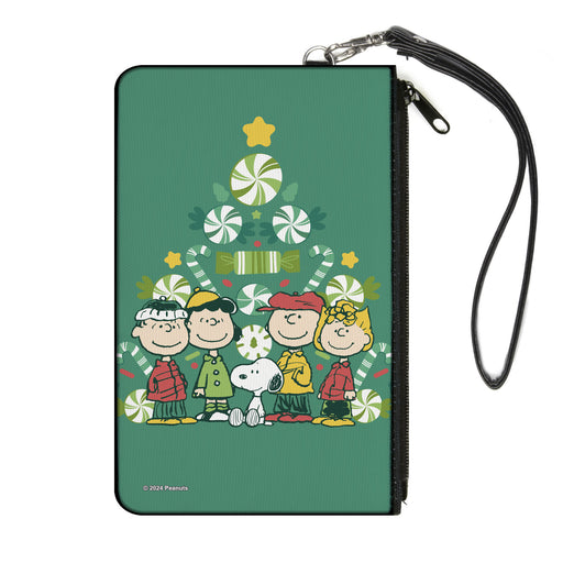 Canvas Zipper Wallet - LARGE - Peanuts Holiday Christmas Tree Group Pose Greens Canvas Zipper Wallets Peanuts Worldwide LLC   