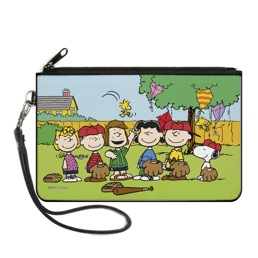 Canvas Zipper Wallet - LARGE - Peanuts Gang Backyard Baseball Group Pose Canvas Zipper Wallets Peanuts Worldwide LLC   