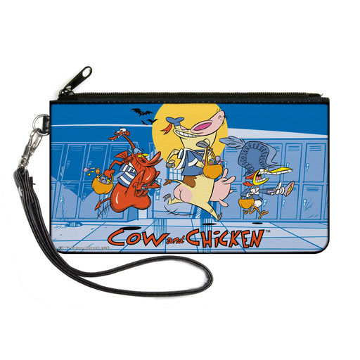 Canvas Zipper Wallet - LARGE - COW AND CHICKEN with Red Guy Running Pose and Title Logo Blues Canvas Zipper Wallets Warner Bros. Animation   