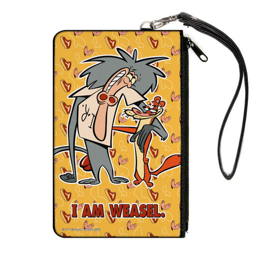 Canvas Zipper Wallet - LARGE - I AM WEASEL IR Baboon and IM Weasel Pose and Title Logo Yellows Canvas Zipper Wallets Warner Bros. Animation   