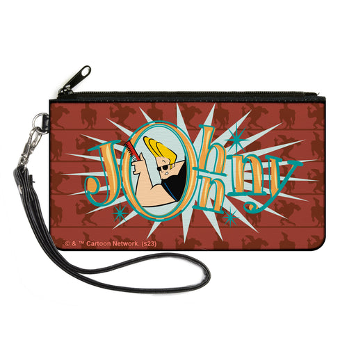 Canvas Zipper Wallet - LARGE - JOHNNY BRAVO Title Logo and Flex Pose Turns Reds Canvas Zipper Wallets Warner Bros. Animation   