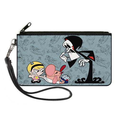 Canvas Zipper Wallet - LARGE - The Grim Adventures of Billy & Mandy Group Pose and Grim Sketches Gray Canvas Zipper Wallets Warner Bros. Animation   