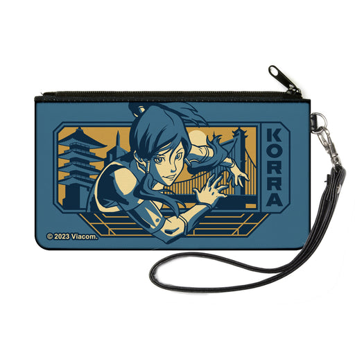 Canvas Zipper Wallet - SMALL - The Legend of Korra Avatar KORRA Bridge Pose and Text Blues Canvas Zipper Wallets Nickelodeon   