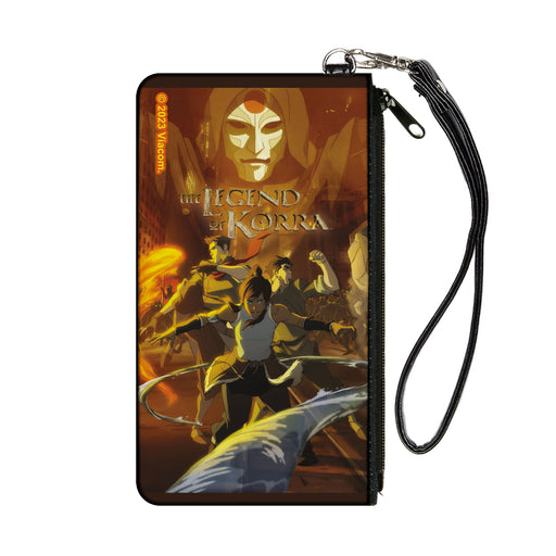 Canvas Zipper Wallet - SMALL - THE LEGEND OF KORRA Group Action Pose and Amon Face Orange Canvas Zipper Wallets Nickelodeon   