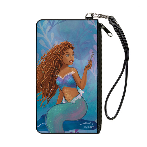 Canvas Zipper Wallet - SMALL - The Little Mermaid Ariel Dinglehopper Fork Pose Blues Canvas Zipper Wallets Disney   
