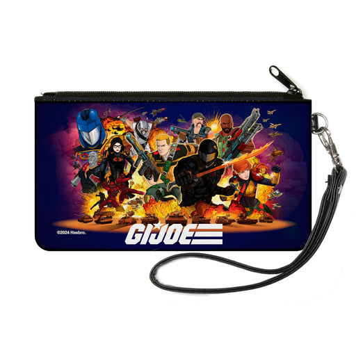 Canvas Zipper Wallet - SMALL - GI Joe Universe Agents Explosion Group Pose and Logo Blue Canvas Zipper Wallets Hasbro