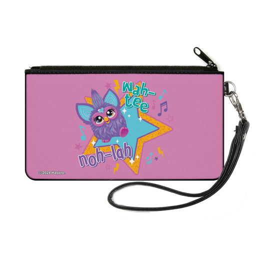 Canvas Zipper Wallet - SMALL - Furby Purple Furby NOH-LAH WAH-TEE Star Pose Pink/Multi Color Canvas Zipper Wallets Hasbro   