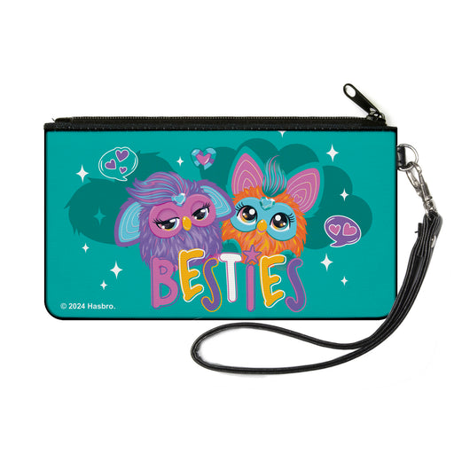 Canvas Zipper Wallet - SMALL - Furby Purple and Orange Furby BESTIES Pose Teal Canvas Zipper Wallets Hasbro   