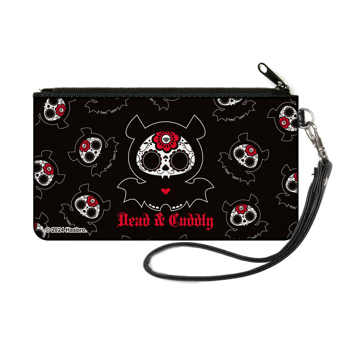 Canvas Zipper Wallet - SMALL - Skelanimals Diego the Bat DEAD N CUDDLY Pose Black/White/Red Canvas Zipper Wallets Hasbro   