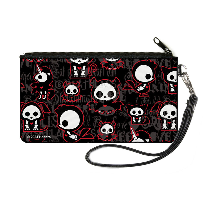 Canvas Zipper Wallet - SMALL - Skelanimals Character Collage Black/Gray/Red/White Canvas Zipper Wallets Hasbro   