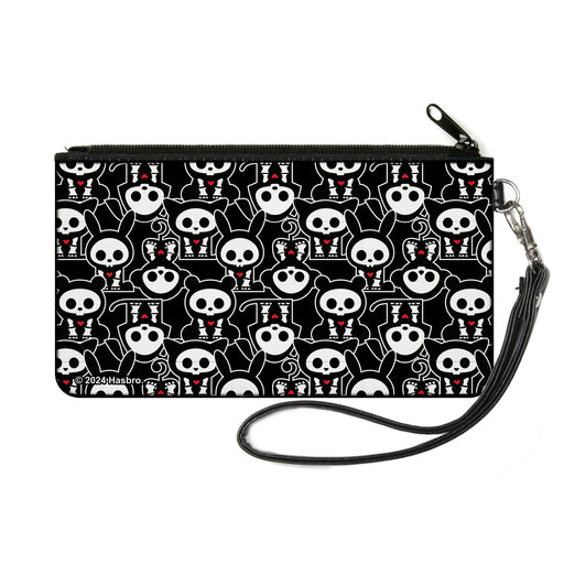 Canvas Zipper Wallet - SMALL - Skelanimals Animal Flip Poses Stacked Black/White/Red Canvas Zipper Wallets Hasbro   