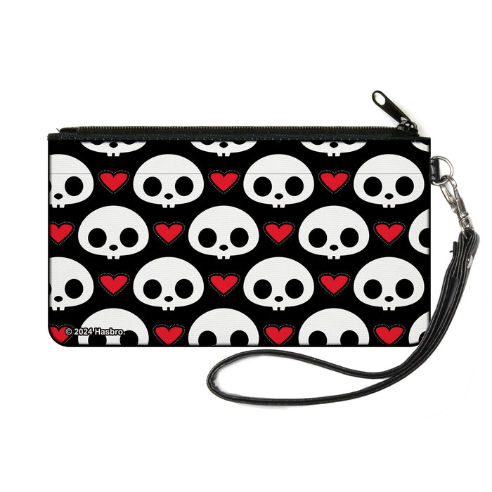 Canvas Zipper Wallet - SMALL - Skelanimals Face Logo and Heart Black/White/Red Canvas Zipper Wallets Hasbro   