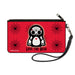 Canvas Zipper Wallet - SMALL - Skelanimals Pen the Penguin LOVE THE DEAD Pose Red/Black/White Canvas Zipper Wallets Hasbro   