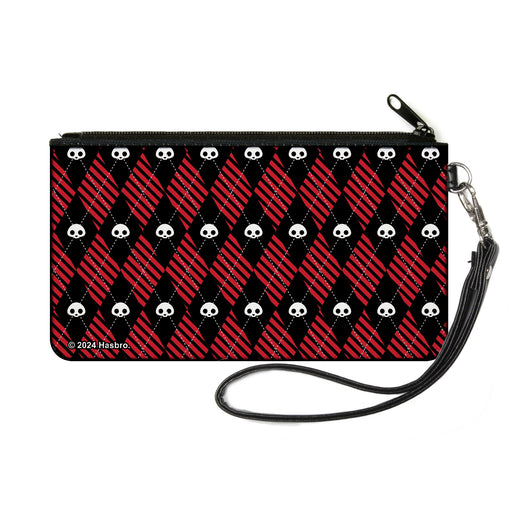 Canvas Zipper Wallet - SMALL - Skelanimals Face Logo Diamond Plaid Black/Red/White Canvas Zipper Wallets Hasbro   