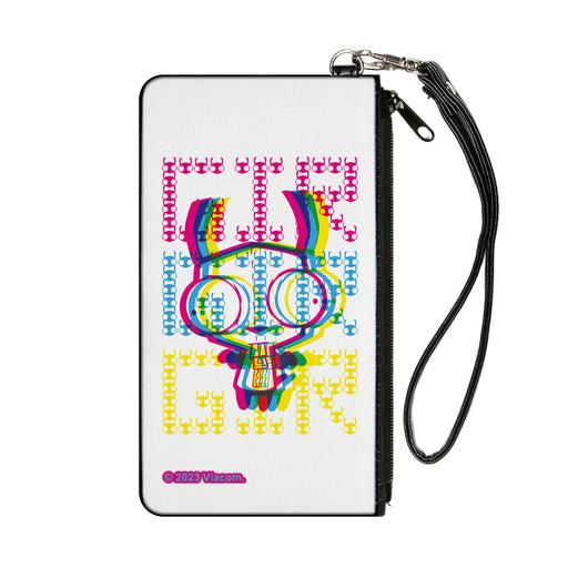 Canvas Zipper Wallet - SMALL - Invader Zim GIR Pose and Face Typography White/Multi Color Canvas Zipper Wallets Nickelodeon   