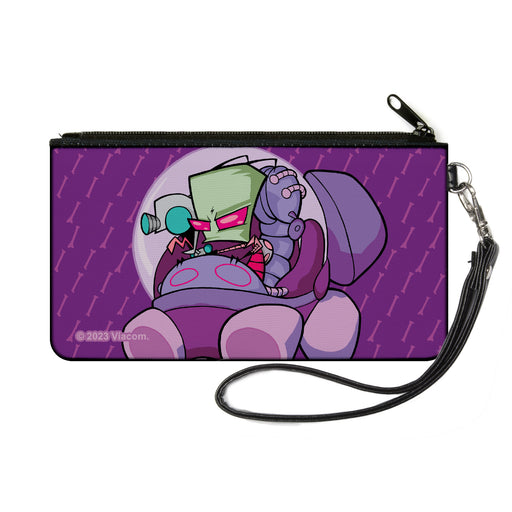 Canvas Zipper Wallet - SMALL - Invader Zim and GIR Voot Cruiser Pose and Bone Purples Canvas Zipper Wallets Nickelodeon   