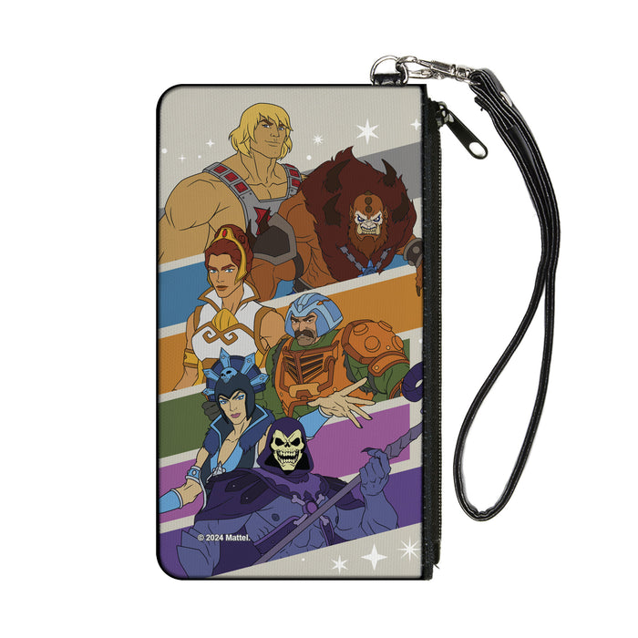 Canvas Zipper Wallet - SMALL - Masters of the Universe Character Stripe Poses White/Multi Color Canvas Zipper Wallets Mattel