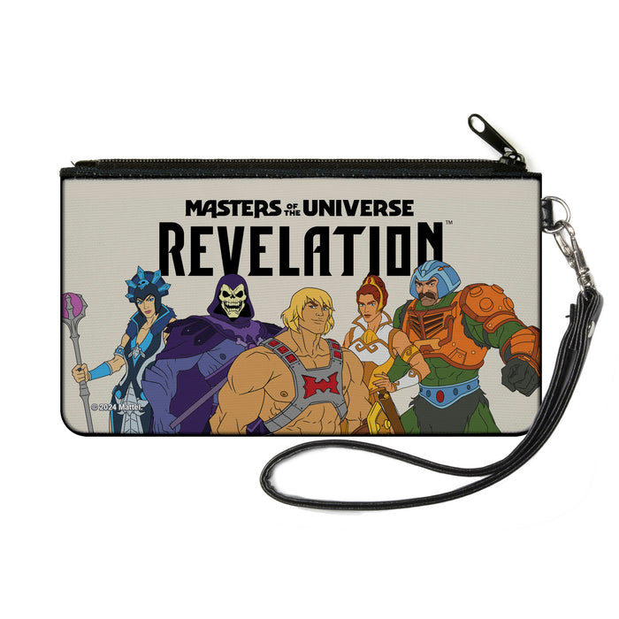 Canvas Zipper Wallet - SMALL - MASTERS OF THE UNIVERSE REVELATION Group Pose and Title Logo White/Black Canvas Zipper Wallets Mattel