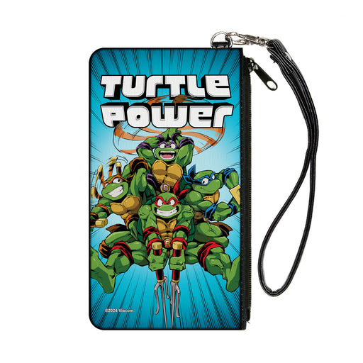 Canvas Zipper Wallet - SMALL - Teenage Mutant Ninja Turtles TURTLE POWER Group Pose Rays Blues Canvas Zipper Wallets Nickelodeon   