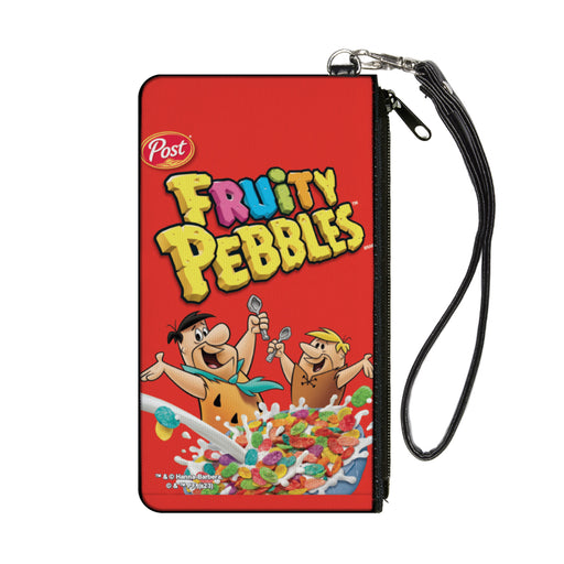 Canvas Zipper Wallet - SMALL - FRUITY PEBBLES Fred Flintstone and Barney Rubble Cereal Box Replica Bright Red Canvas Zipper Wallets The Flintstones   