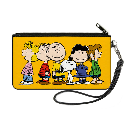 Canvas Zipper Wallet - SMALL - Peanuts Gang Close-Up Group Pose Golden Yellow Canvas Zipper Wallets Peanuts Worldwide LLC