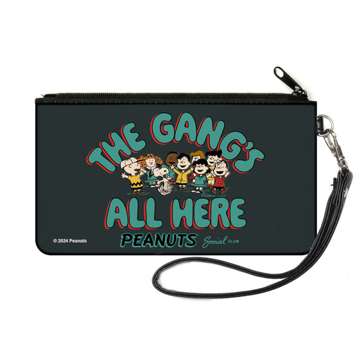 Canvas Zipper Wallet - SMALL - Peanuts Gang THE GANG'S ALL HERE Group Pose Black/Blue Canvas Zipper Wallets Peanuts Worldwide LLC   