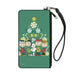 Canvas Zipper Wallet - SMALL - Peanuts Holiday Christmas Tree Group Pose Greens Canvas Zipper Wallets Peanuts Worldwide LLC   