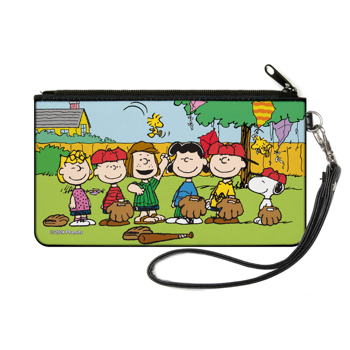 Canvas Zipper Wallet - SMALL - Peanuts Gang Backyard Baseball Group Pose Canvas Zipper Wallets Peanuts Worldwide LLC   