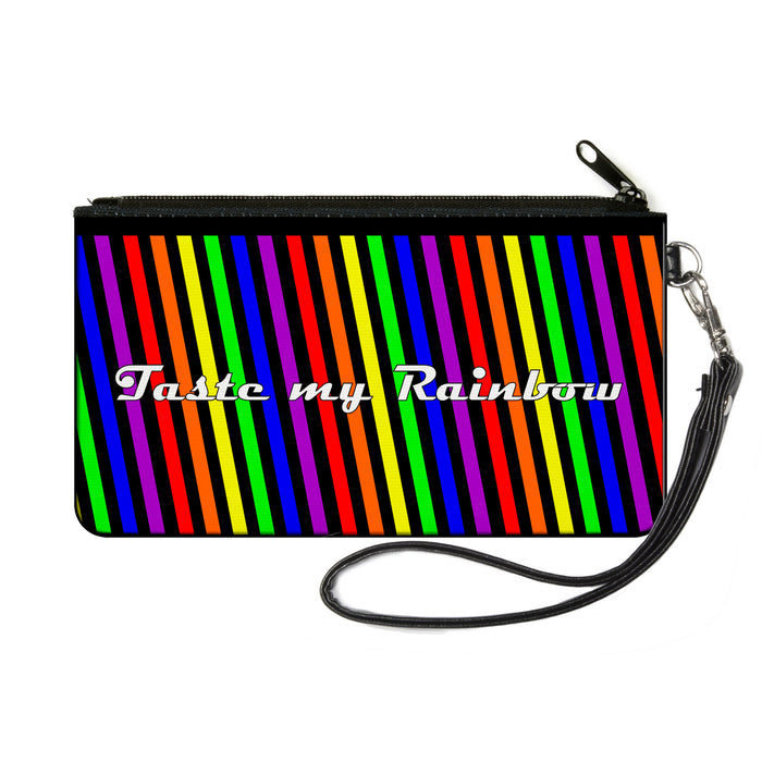 Canvas Zipper Wallet - SMALL - TASTE MY RAINBOW Black/Multi Color Canvas Zipper Wallets Buckle-Down, Inc.