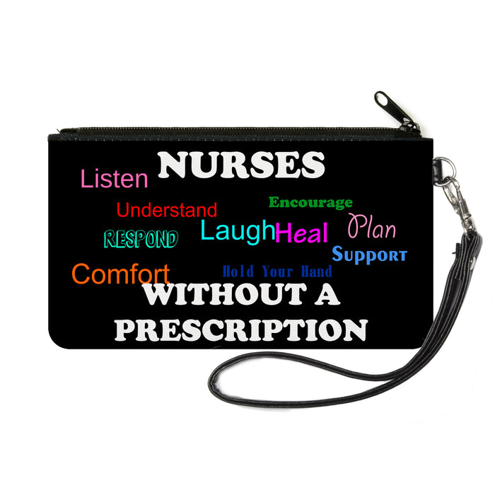 Canvas Zipper Wallet - SMALL - NURSES "Respond" WITHOUT A PRESCRIPTION Black/White/Multi Color Canvas Zipper Wallets Buckle-Down, Inc.