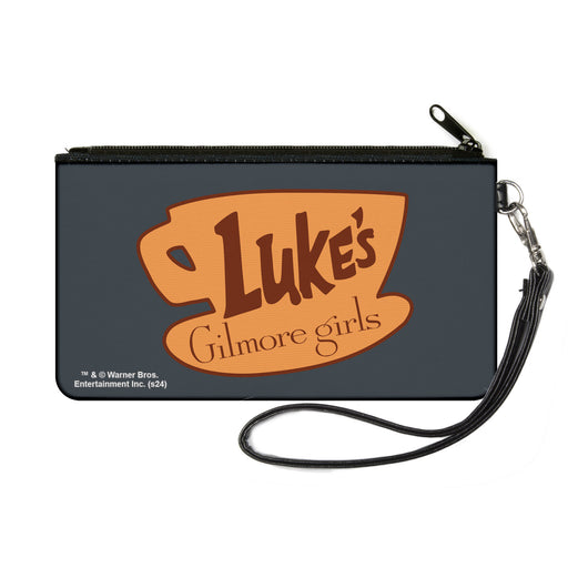 Canvas Zipper Wallet - SMALL - GILMORE GIRLS LUKE'S Coffee Cup Icon Gray/Browns Canvas Zipper Wallets Warner Bros. Entertainment Inc.   
