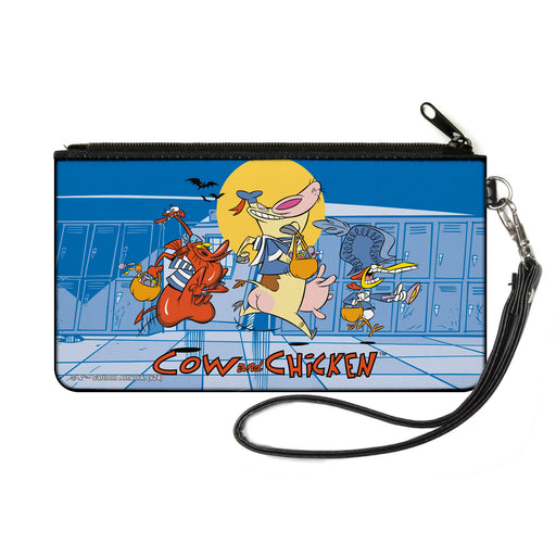 Canvas Zipper Wallet - SMALL - COW AND CHICKEN with Red Guy Running Pose and Title Logo Blues Canvas Zipper Wallets Warner Bros. Animation   