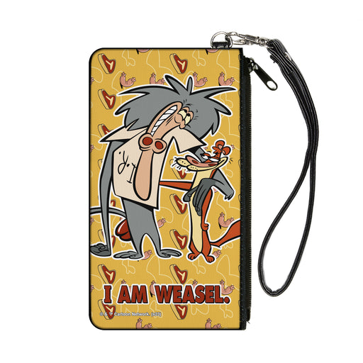 Canvas Zipper Wallet - SMALL - I AM WEASEL IR Baboon and IM Weasel Pose and Title Logo Yellows Canvas Zipper Wallets Warner Bros. Animation   