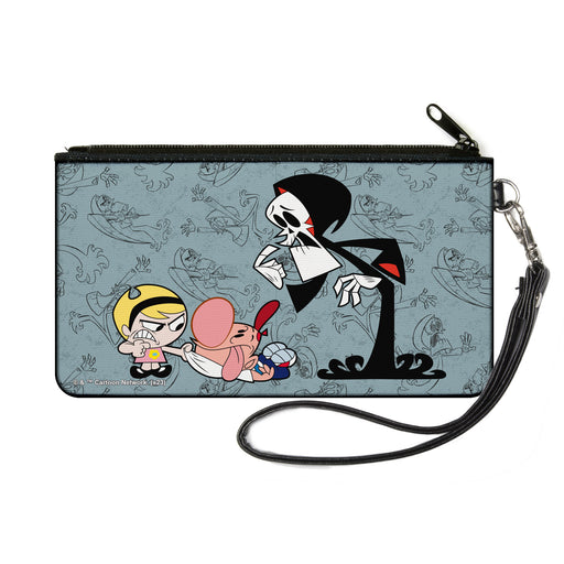 Canvas Zipper Wallet - SMALL - The Grim Adventures of Billy & Mandy Group Pose and Grim Sketches Gray Canvas Zipper Wallets Warner Bros. Animation   