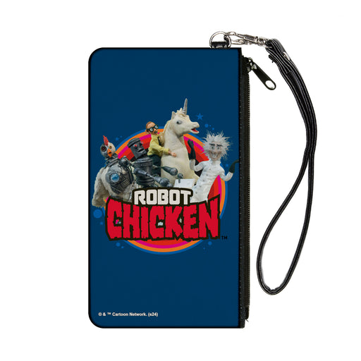 Canvas Zipper Wallet - SMALL - ROBOT CHICKEN Title Logo and Group Pose Blue Canvas Zipper Wallets Warner Bros. Animation   