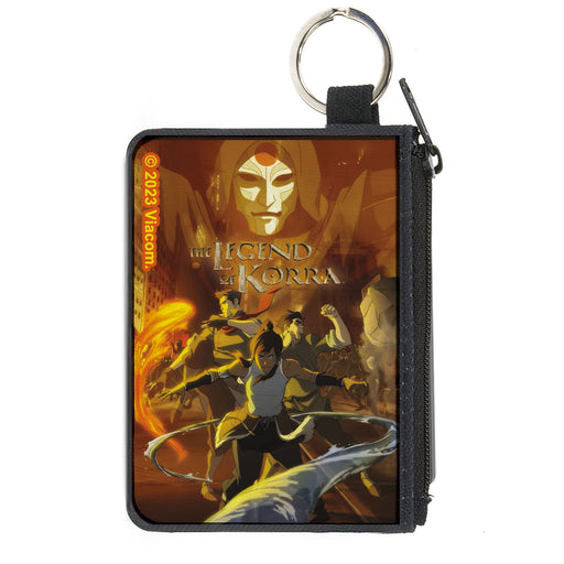 Canvas Zipper Wallet - MINI X-SMALL - THE LEGEND OF KORRA Group Action Pose and Amon Face Orange Canvas Zipper Wallets Nickelodeon   