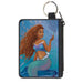 Canvas Zipper Wallet - MINI X-SMALL - The Little Mermaid Ariel Dinglehopper Fork Pose Blues Canvas Zipper Wallets Disney   