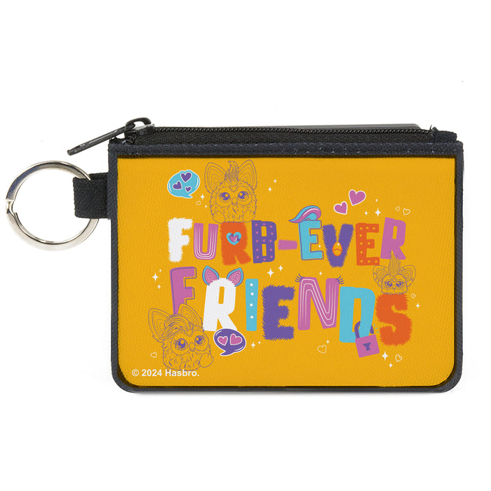 Canvas Zipper Wallet - MINI X-SMALL - Furby FURB-EVER FRIENDS Group Pose Orange/Multi Color Canvas Zipper Wallets Hasbro   