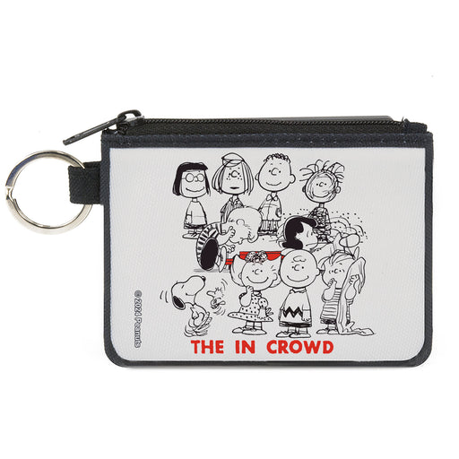 Canvas Zipper Wallet - MINI X-SMALL - Peanuts Gang THE IN CROWD Group Pose White/Black/Red Canvas Zipper Wallets Peanuts Worldwide LLC   