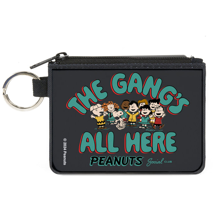 Canvas Zipper Wallet - MINI X-SMALL - Peanuts Gang THE GANG'S ALL HERE Group Pose Black/Blue Canvas Zipper Wallets Peanuts Worldwide LLC   